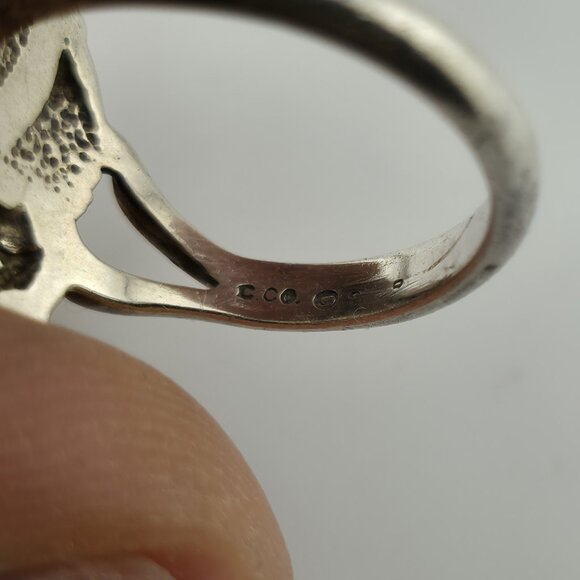 COLEMAN CO Sterling Silver And 12K Yellow, Rose Gold Natural Black Onyx 5.50 VTG - Picture 12 of 12